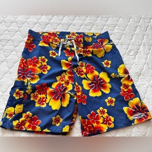 Murf Wear Men’s Board Shorts Colorful Hawaiian Swimwear - Size 38
